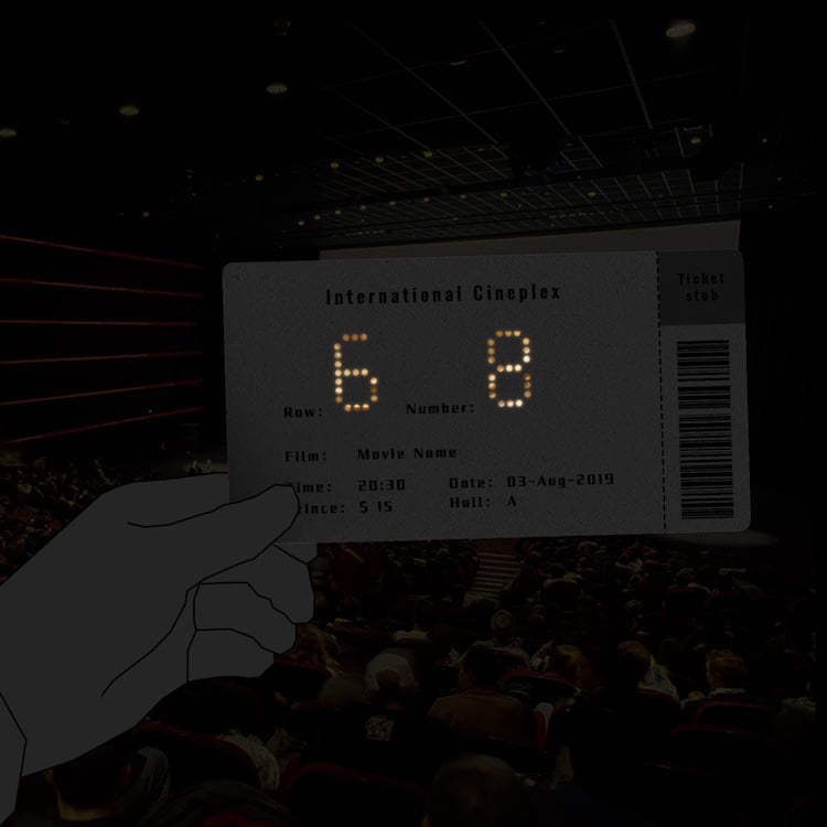 Biglietto film perforato consente vedere numero posto al buio